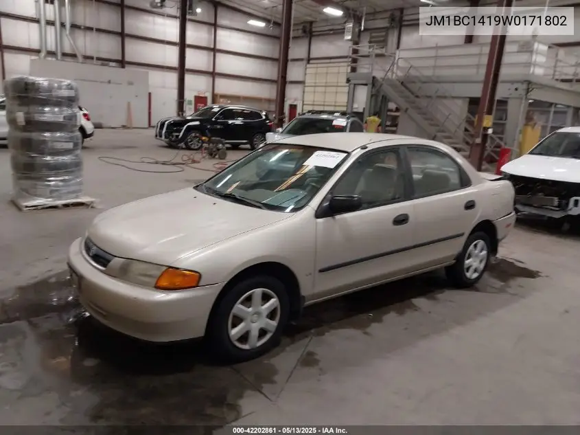 1998 Mazda Protege Dx/Lx VIN: JM1BC1419W0171802 Lot: 42202861