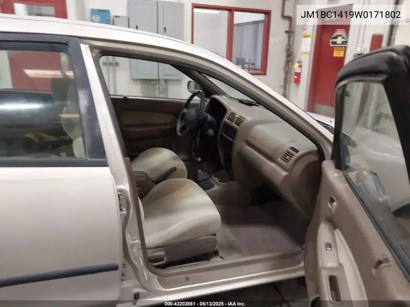 1998 Mazda Protege Dx/Lx VIN: JM1BC1419W0171802 Lot: 42202861