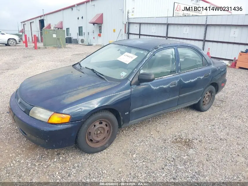 1998 Mazda Protege Dx/Lx VIN: JM1BC1414W0231436 Lot: 42540231