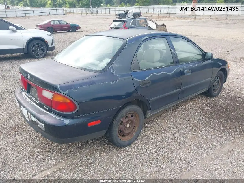 1998 Mazda Protege Dx/Lx VIN: JM1BC1414W0231436 Lot: 42540231