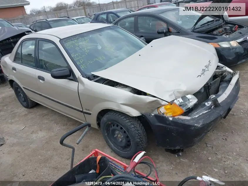 1999 Mazda Protege Dx/Lx VIN: JM1BJ2222X0191432 Lot: 12293473