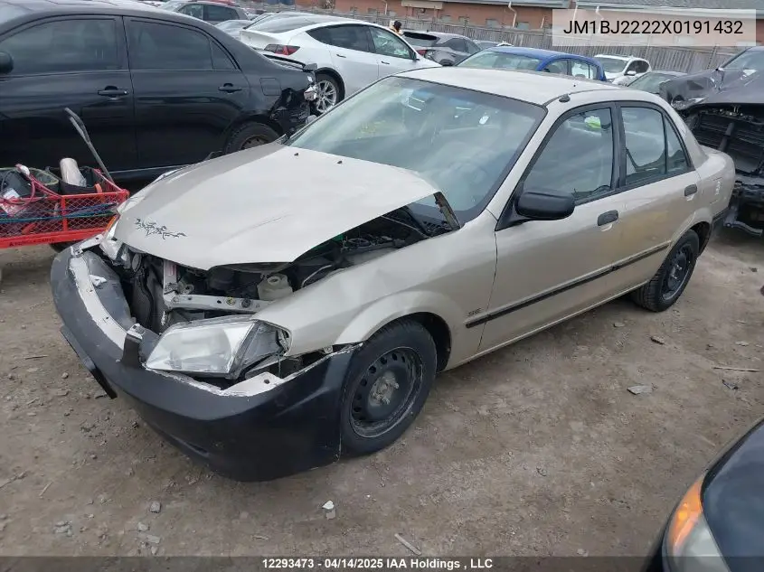 1999 Mazda Protege Dx/Lx VIN: JM1BJ2222X0191432 Lot: 12293473