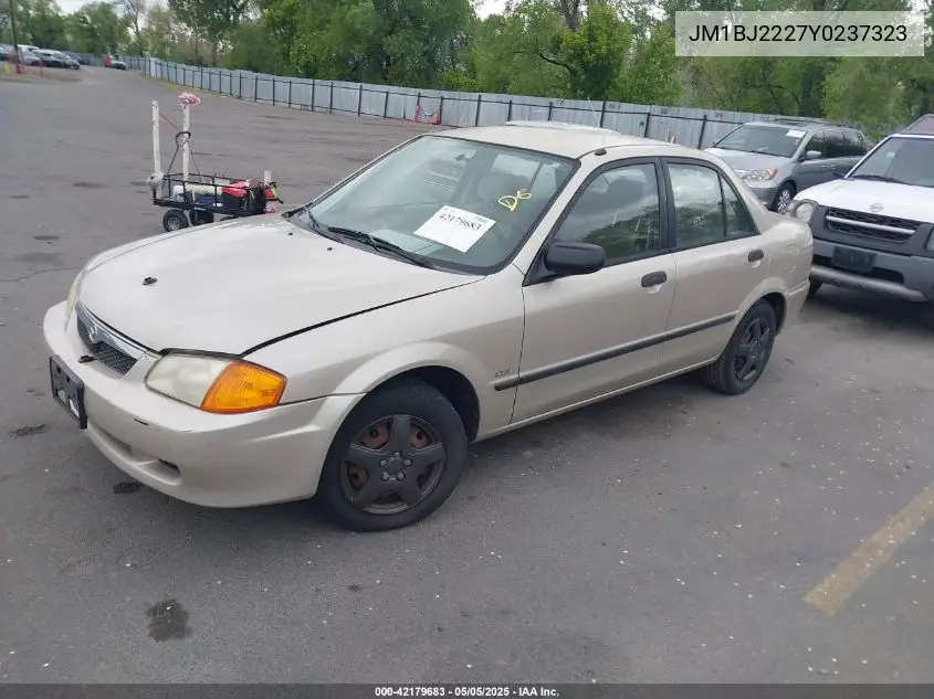 2000 Mazda Protege Dx/Lx VIN: JM1BJ2227Y0237323 Lot: 42179683