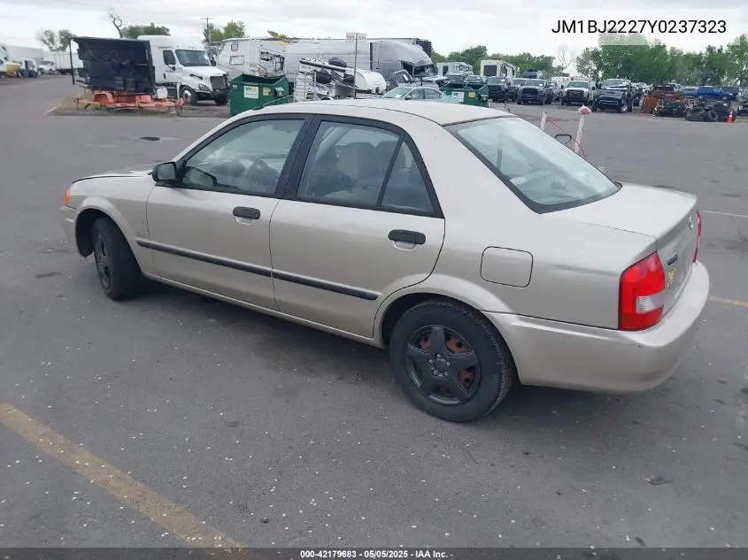 2000 Mazda Protege Dx/Lx VIN: JM1BJ2227Y0237323 Lot: 42179683
