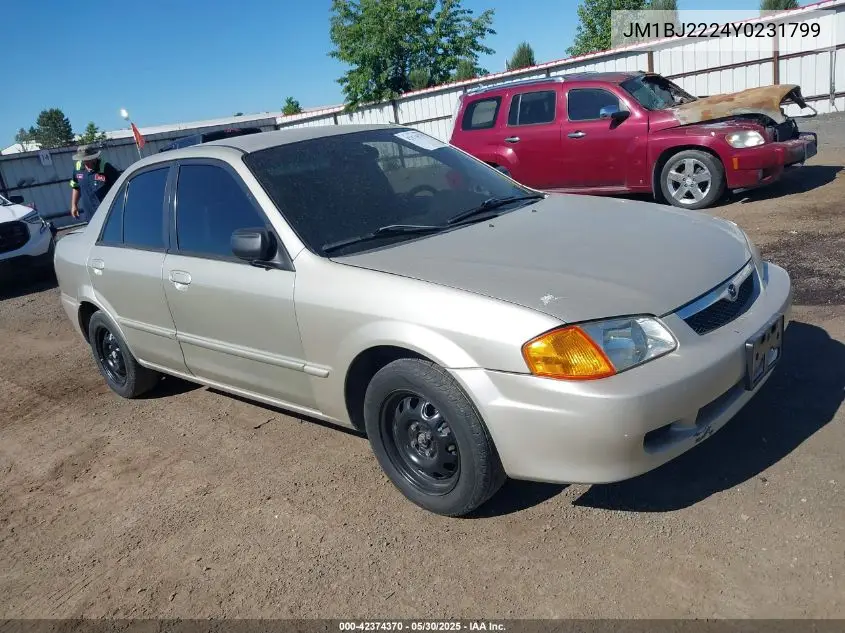2000 Mazda Protege Dx/Lx VIN: JM1BJ2224Y0231799 Lot: 42374370