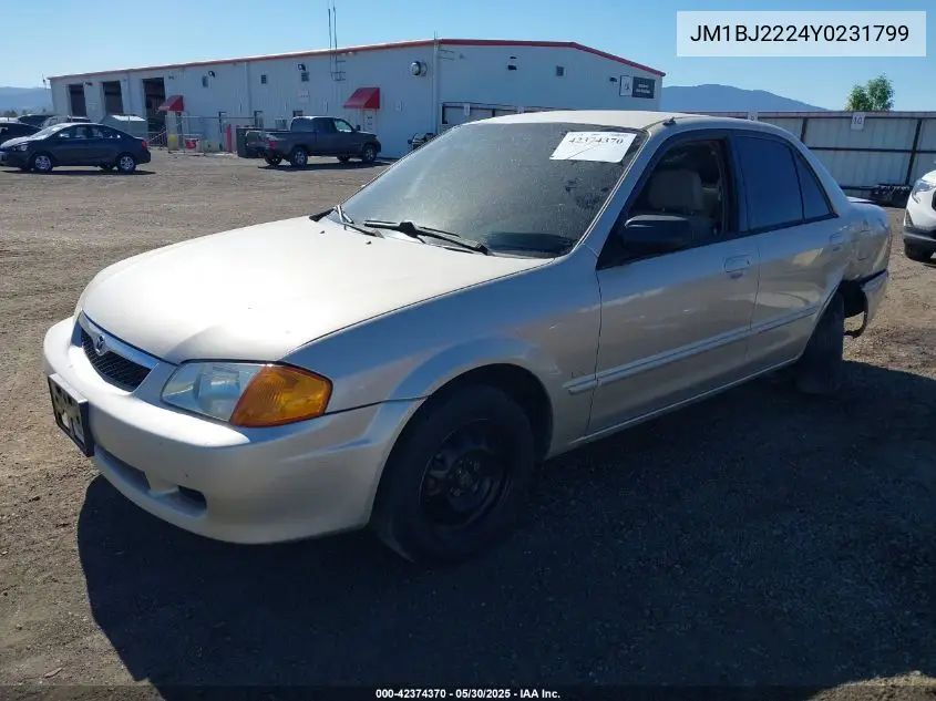2000 Mazda Protege Dx/Lx VIN: JM1BJ2224Y0231799 Lot: 42374370