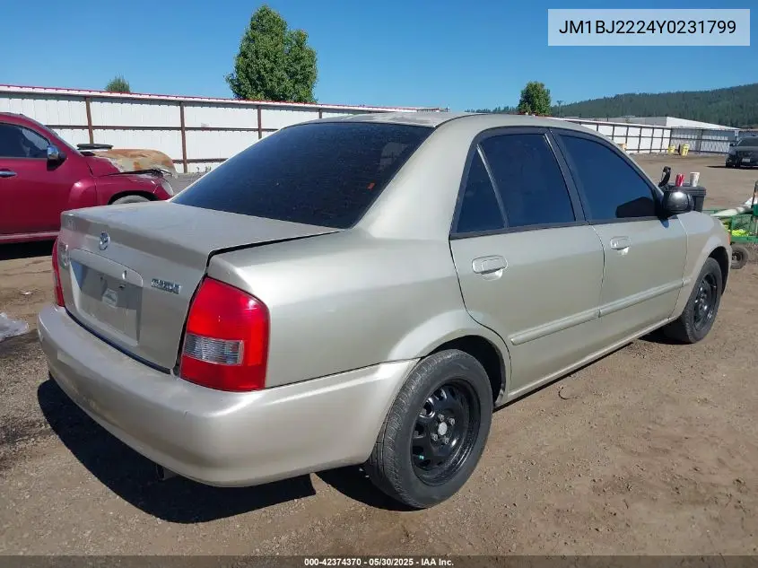 2000 Mazda Protege Dx/Lx VIN: JM1BJ2224Y0231799 Lot: 42374370