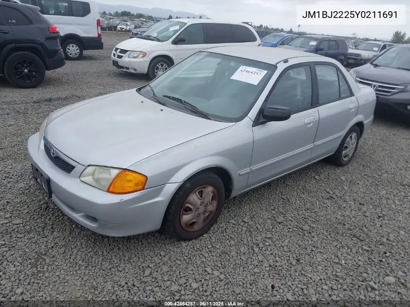 2000 Mazda Protege Dx/Lx VIN: JM1BJ2225Y0211691 Lot: 42464257