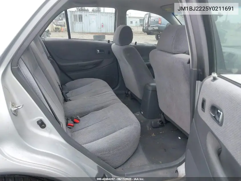 2000 Mazda Protege Dx/Lx VIN: JM1BJ2225Y0211691 Lot: 42464257