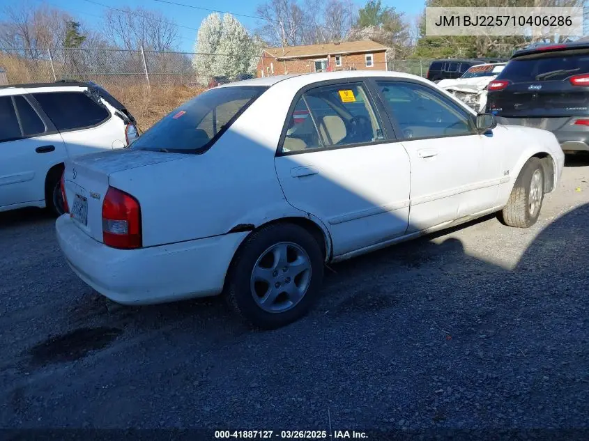2001 Mazda Protege Es/Lx VIN: JM1BJ225710406286 Lot: 41887127