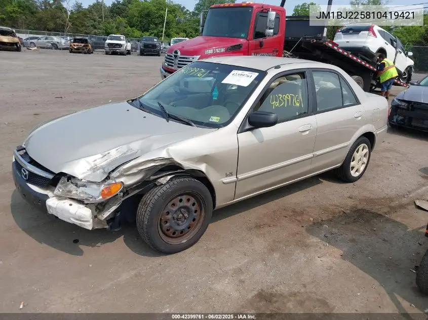 2001 Mazda Protege Es/Lx VIN: JM1BJ225810419421 Lot: 42399761