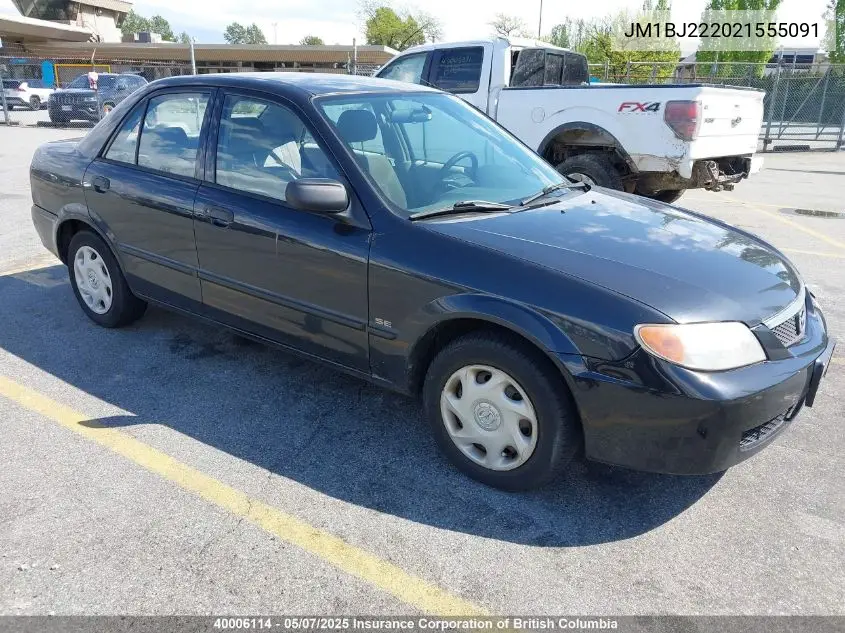 2002 Mazda Protege Se VIN: JM1BJ222021555091 Lot: 40006114