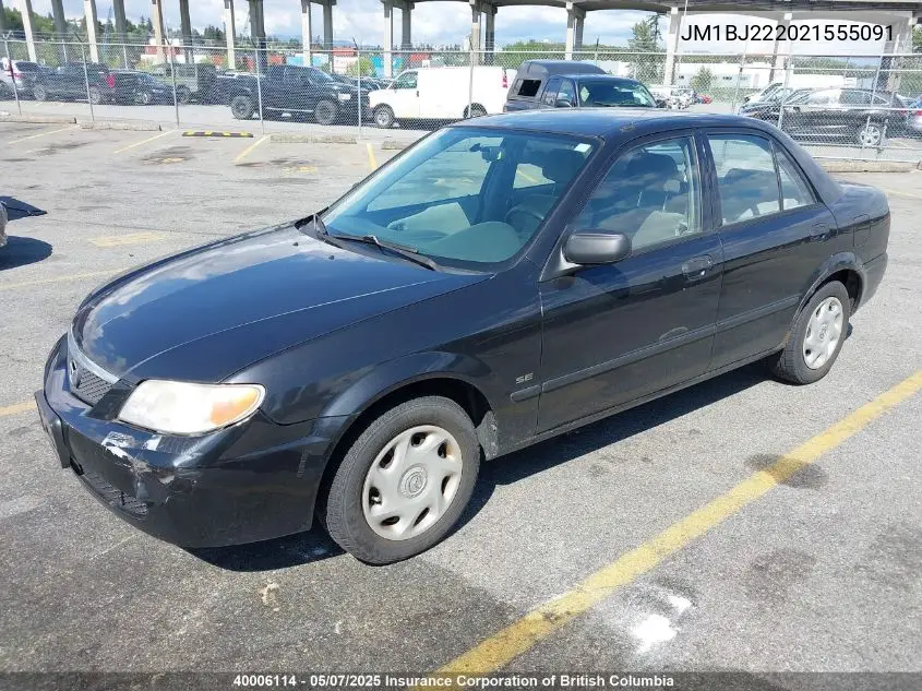 2002 Mazda Protege Se VIN: JM1BJ222021555091 Lot: 40006114