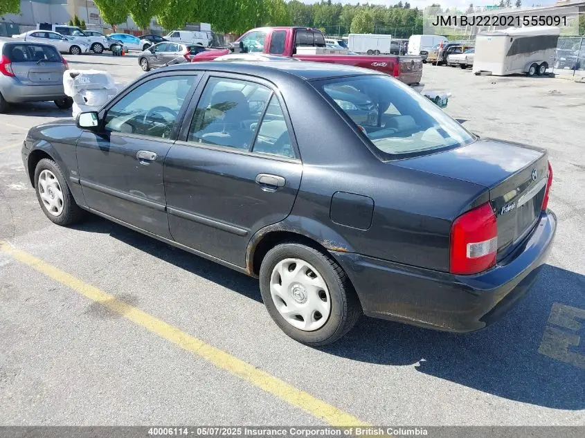 2002 Mazda Protege Se VIN: JM1BJ222021555091 Lot: 40006114