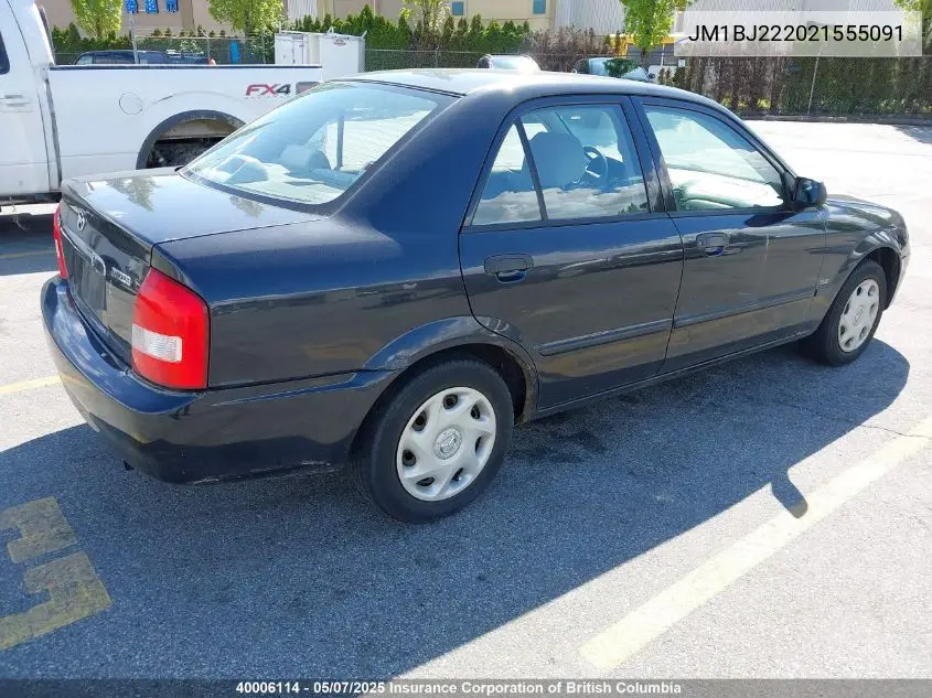 2002 Mazda Protege Se VIN: JM1BJ222021555091 Lot: 40006114