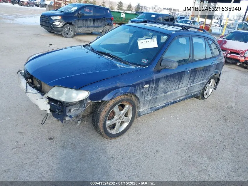 2002 Mazda Protege5 VIN: JM1BJ246321635940 Lot: 41324232