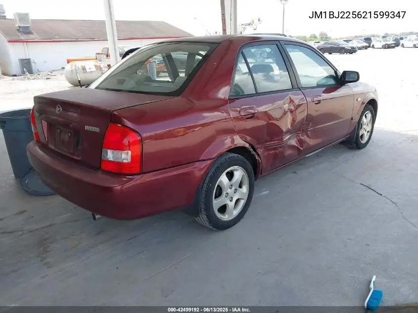 2002 Mazda Protege VIN: JM1BJ225621599347 Lot: 42499192