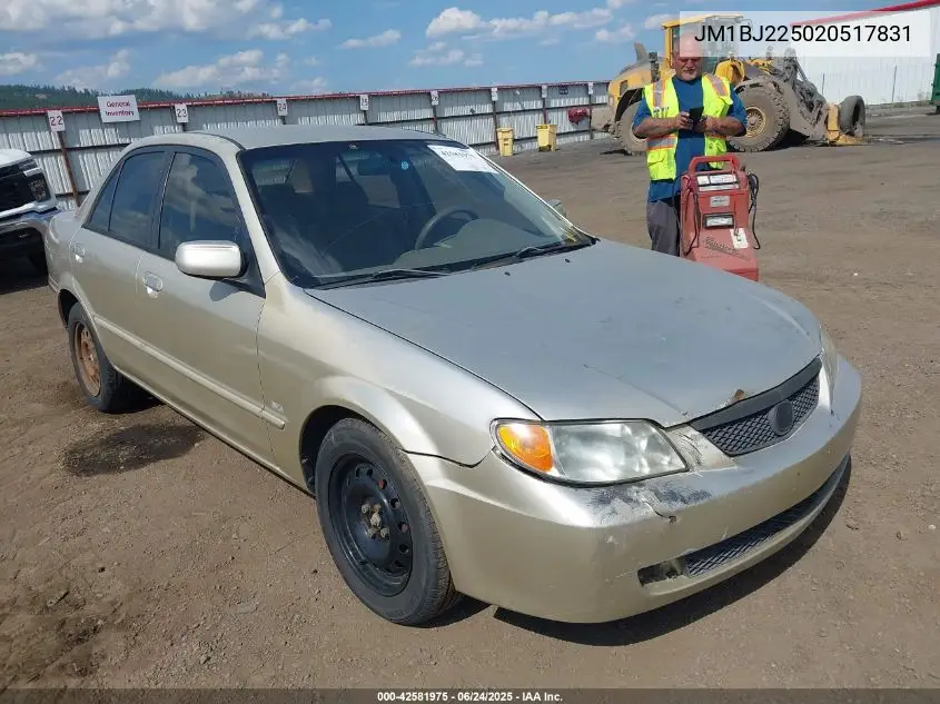 2002 Mazda Protege Dx/Es/Lx VIN: JM1BJ225020517831 Lot: 42581975