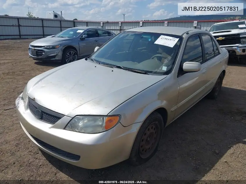 2002 Mazda Protege Dx/Es/Lx VIN: JM1BJ225020517831 Lot: 42581975