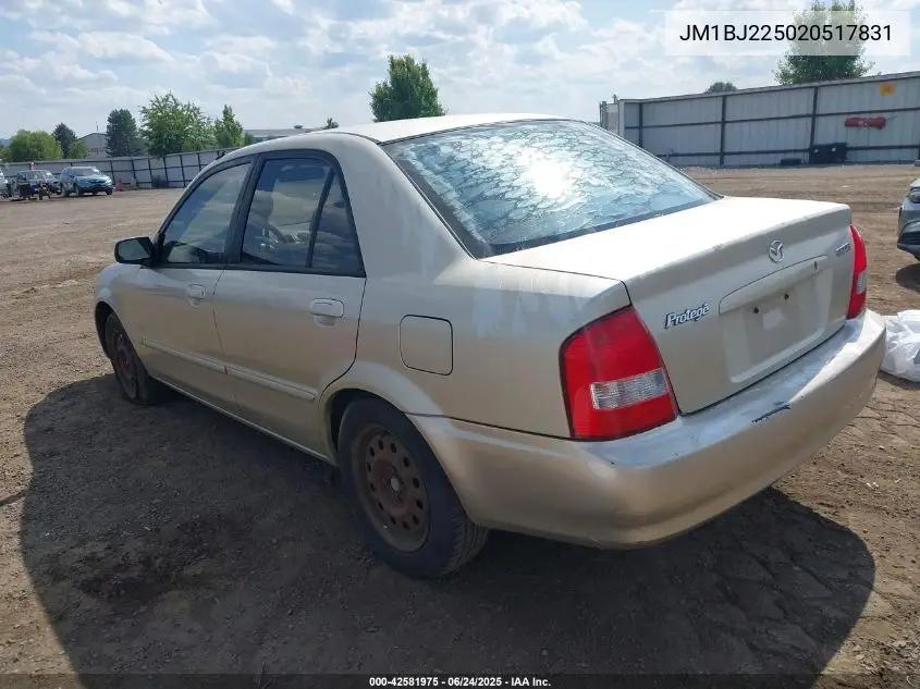 2002 Mazda Protege Dx/Es/Lx VIN: JM1BJ225020517831 Lot: 42581975