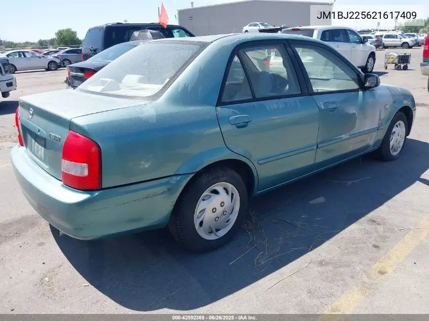 2002 Mazda Protege Dx/Es/Lx VIN: JM1BJ225621617409 Lot: 42592369
