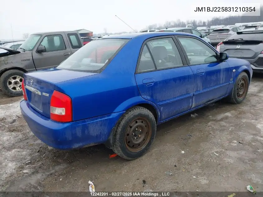 2003 Mazda Protege Dx/Lx/Es VIN: JM1BJ225831210354 Lot: 12242201