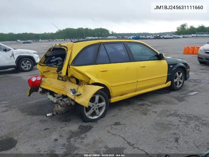 2003 Mazda Protege5 VIN: JM1BJ245631111660 Lot: 42155636