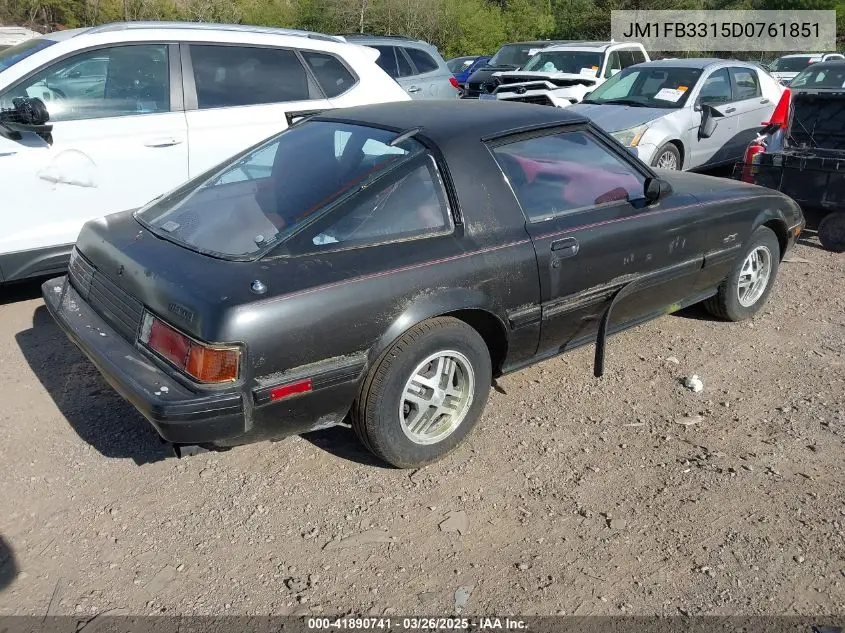 1983 Mazda Rx7 VIN: JM1FB3315D0761851 Lot: 41890741