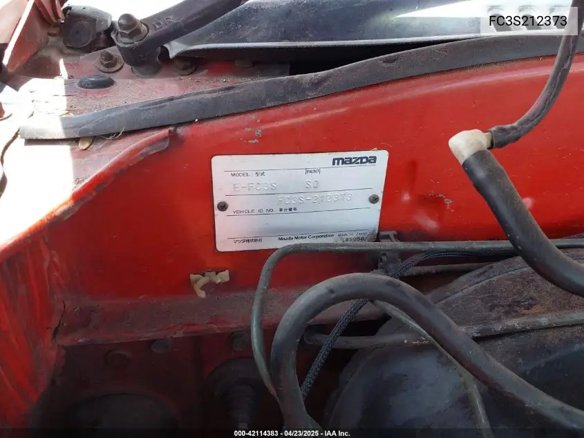 1989 Mazda Rx7 VIN: FC3S212373 Lot: 42114383