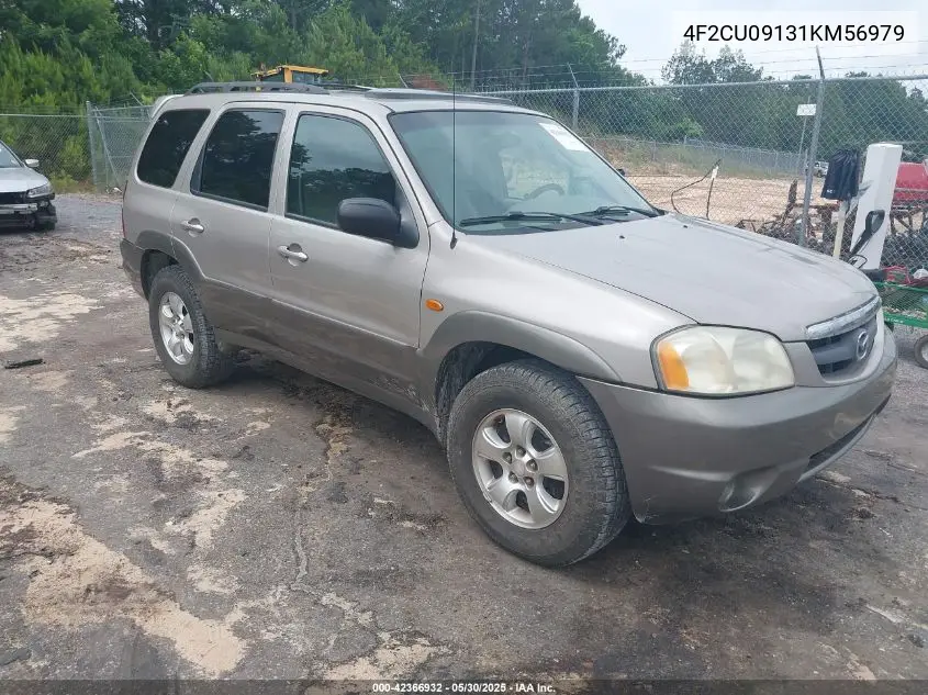2001 Mazda Tribute Es V6/Lx V6 VIN: 4F2CU09131KM56979 Lot: 42366932