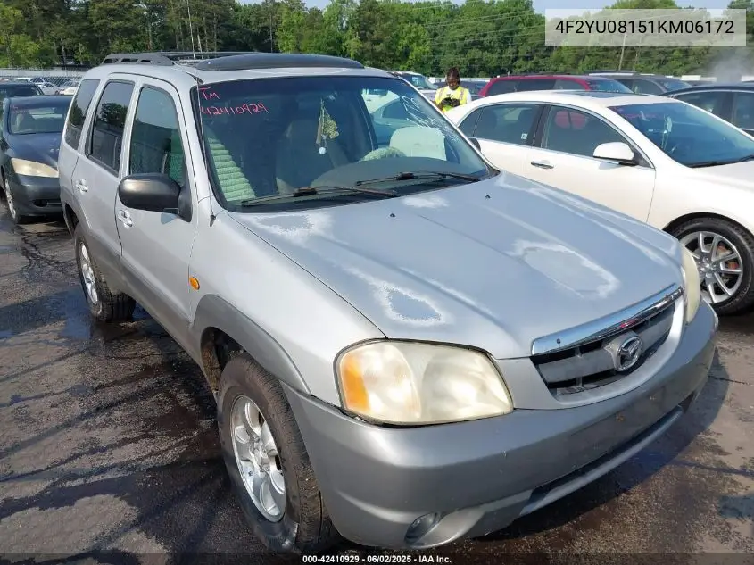 2001 Mazda Tribute Es V6/Lx V6 VIN: 4F2YU08151KM06172 Lot: 42410929