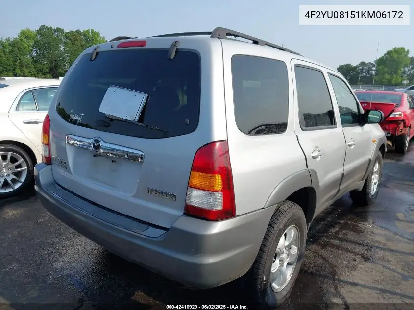 2001 Mazda Tribute Es V6/Lx V6 VIN: 4F2YU08151KM06172 Lot: 42410929