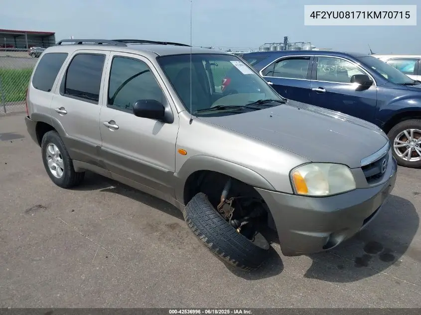 2001 Mazda Tribute Es V6/Lx V6 VIN: 4F2YU08171KM70715 Lot: 42536996
