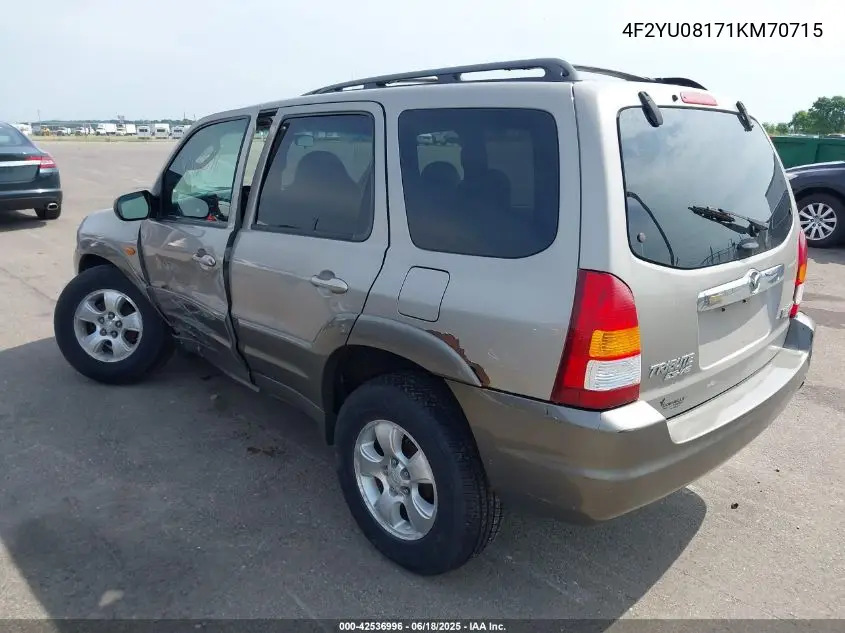 2001 Mazda Tribute Es V6/Lx V6 VIN: 4F2YU08171KM70715 Lot: 42536996