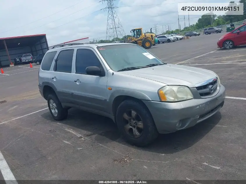 2001 Mazda Tribute Es V6/Lx V6 VIN: 4F2CU09101KM64151 Lot: 42541805