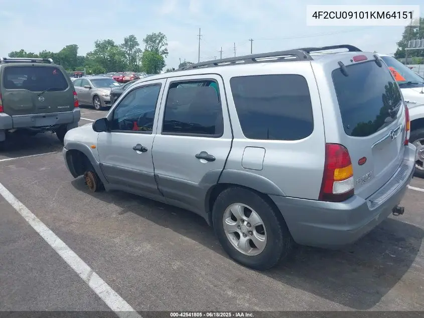 2001 Mazda Tribute Es V6/Lx V6 VIN: 4F2CU09101KM64151 Lot: 42541805