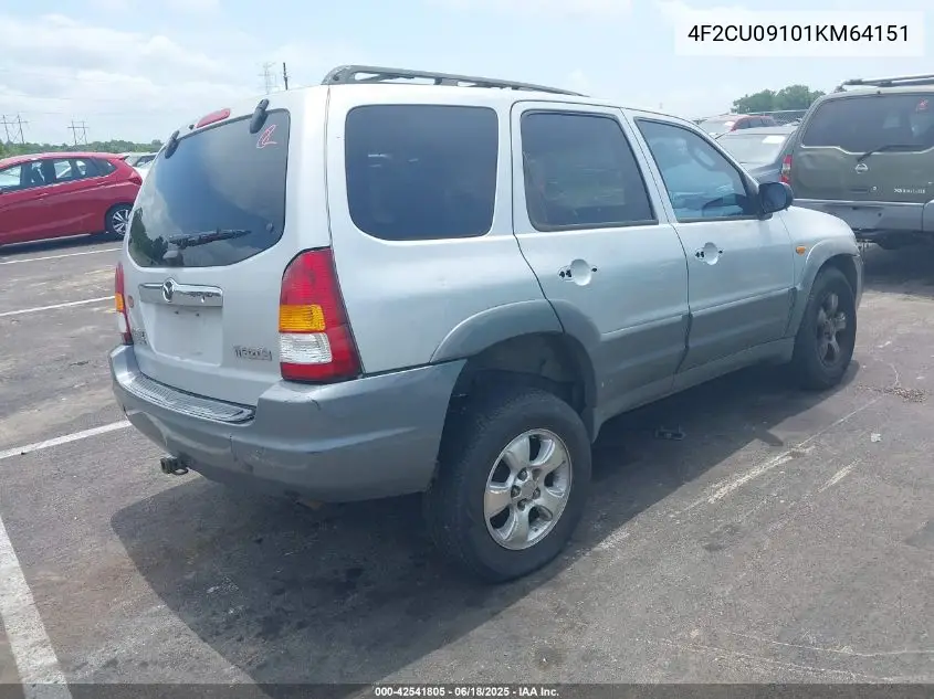 2001 Mazda Tribute Es V6/Lx V6 VIN: 4F2CU09101KM64151 Lot: 42541805