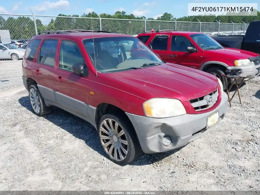 2001 Mazda Tribute Dx V6 VIN: 4F2YU06171KM15474 Lot: 42546591