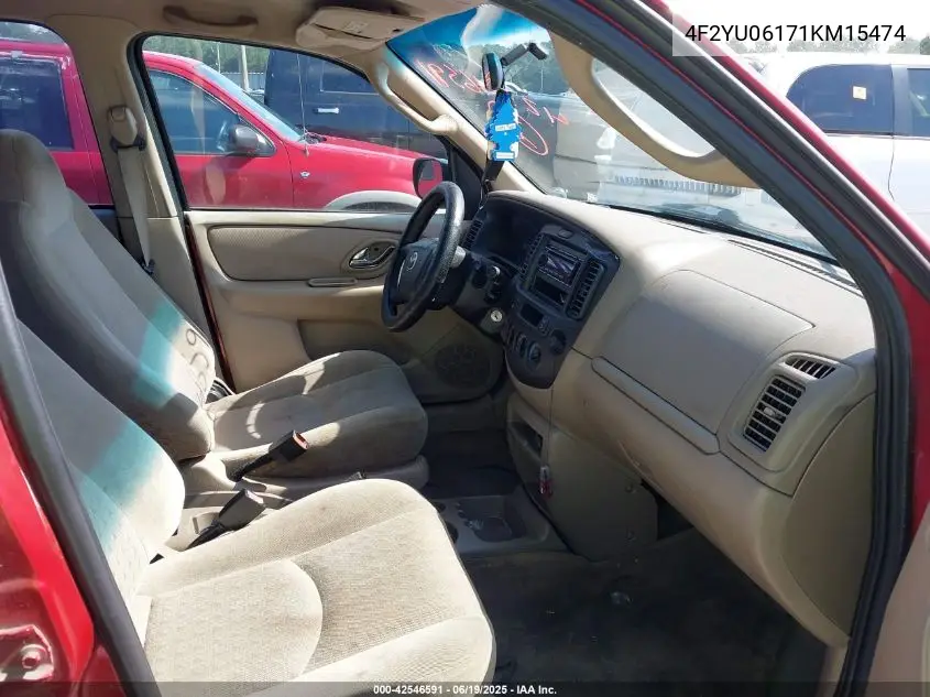2001 Mazda Tribute Dx V6 VIN: 4F2YU06171KM15474 Lot: 42546591
