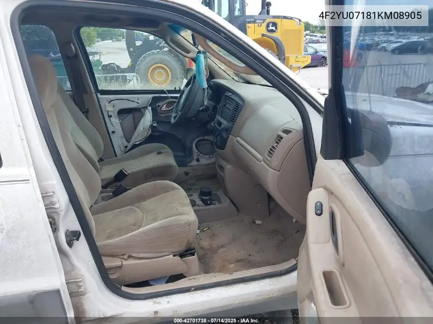 2001 Mazda Tribute Dx V6 VIN: 4F2YU07181KM08905 Lot: 42701738