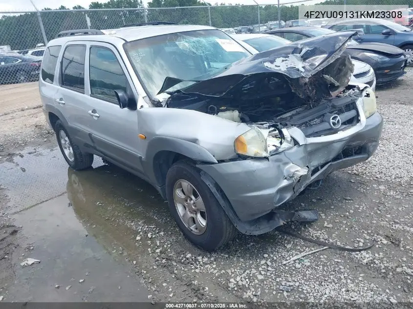 2001 Mazda Tribute Es V6/Lx V6 VIN: 4F2YU09131KM23308 Lot: 42710037