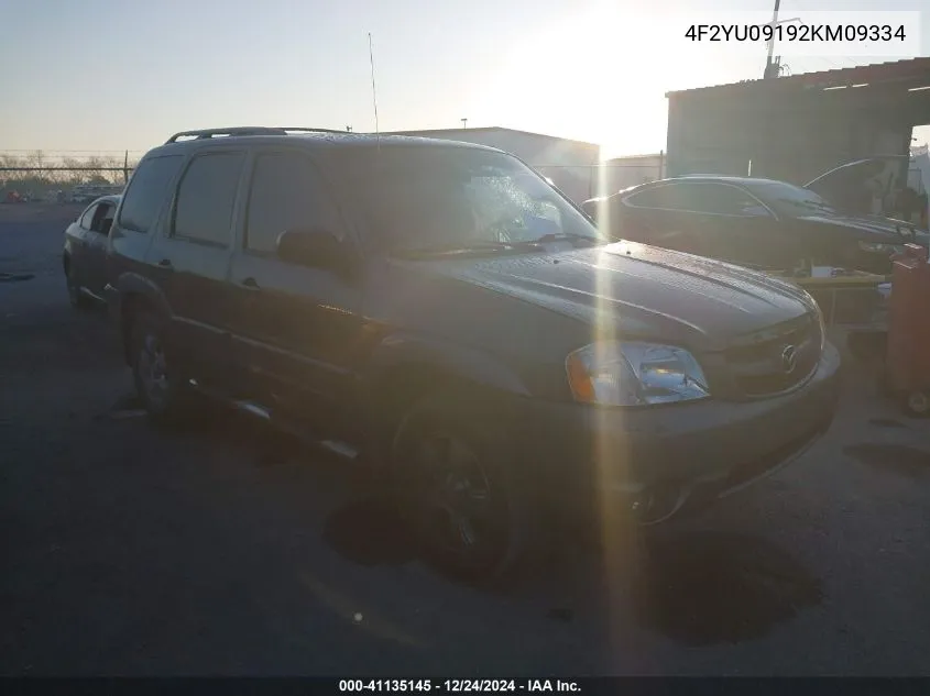 2002 Mazda Tribute Es V6/Lx V6 VIN: 4F2YU09192KM09334 Lot: 41135145