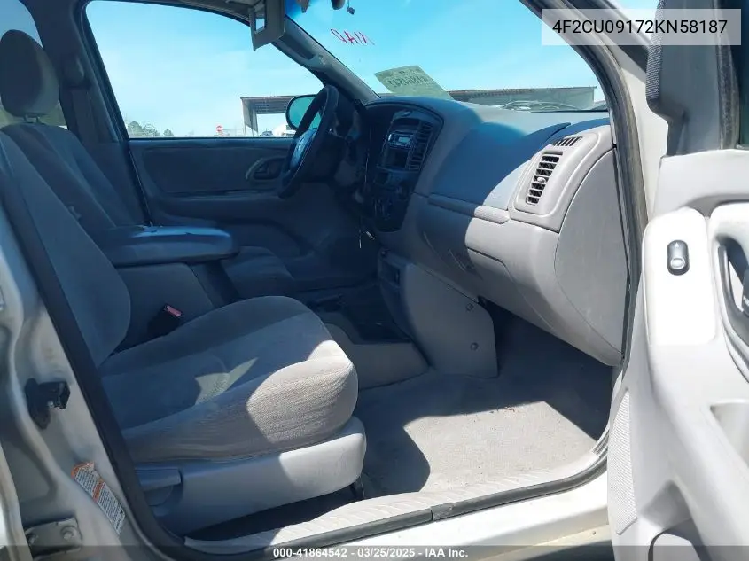 2002 Mazda Tribute VIN: 4F2CU09102KM58187 Lot: 41864542