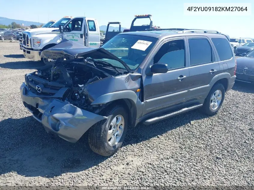 2002 Mazda Tribute Es V6/Lx V6 VIN: 4F2YU09182KM27064 Lot: 42020150