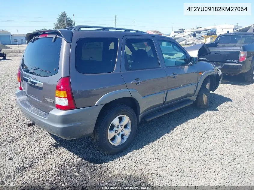 2002 Mazda Tribute Es V6/Lx V6 VIN: 4F2YU09182KM27064 Lot: 42020150