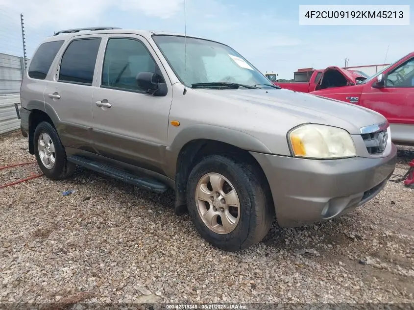 2002 Mazda Tribute Es V6/Lx V6 VIN: 4F2CU09192KM45213 Lot: 42319345