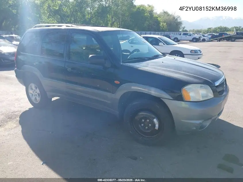 2002 Mazda Tribute Es V6/Lx V6 VIN: 4F2YU08152KM36998 Lot: 42335377