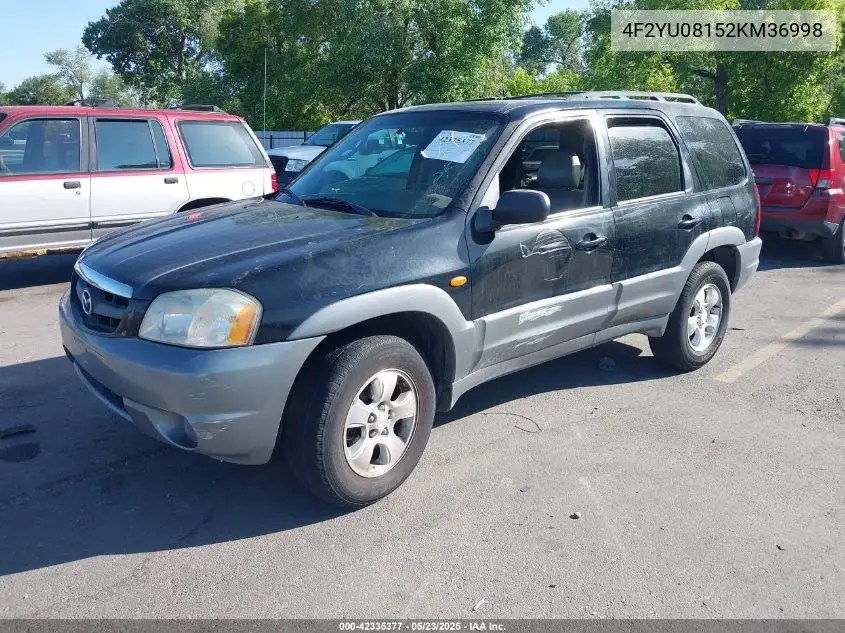 2002 Mazda Tribute Es V6/Lx V6 VIN: 4F2YU08152KM36998 Lot: 42335377