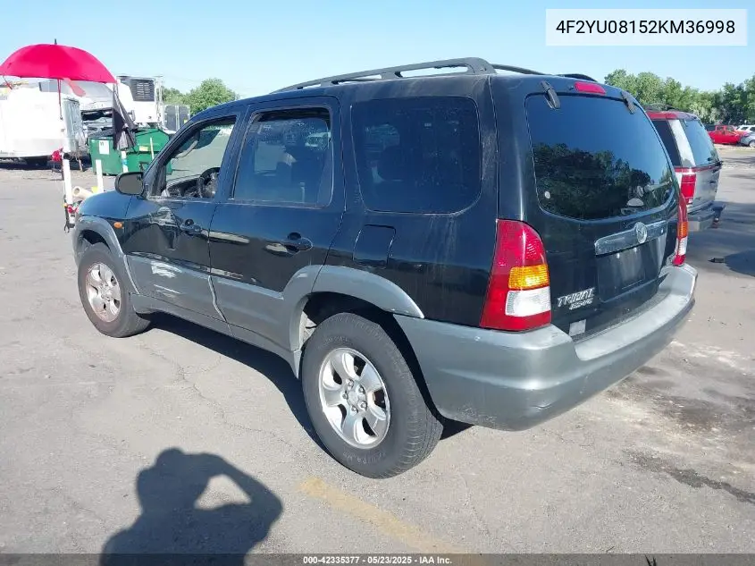 2002 Mazda Tribute Es V6/Lx V6 VIN: 4F2YU08152KM36998 Lot: 42335377