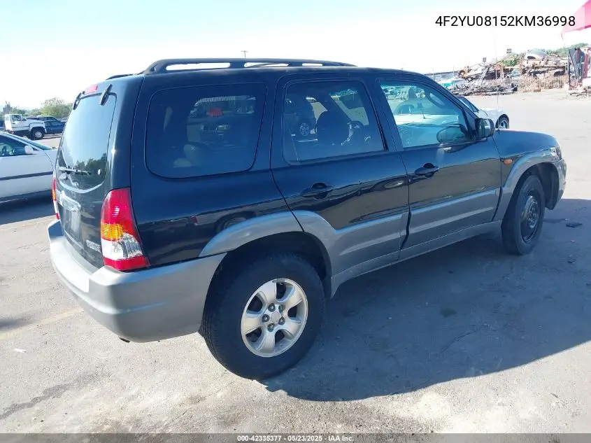 2002 Mazda Tribute Es V6/Lx V6 VIN: 4F2YU08152KM36998 Lot: 42335377